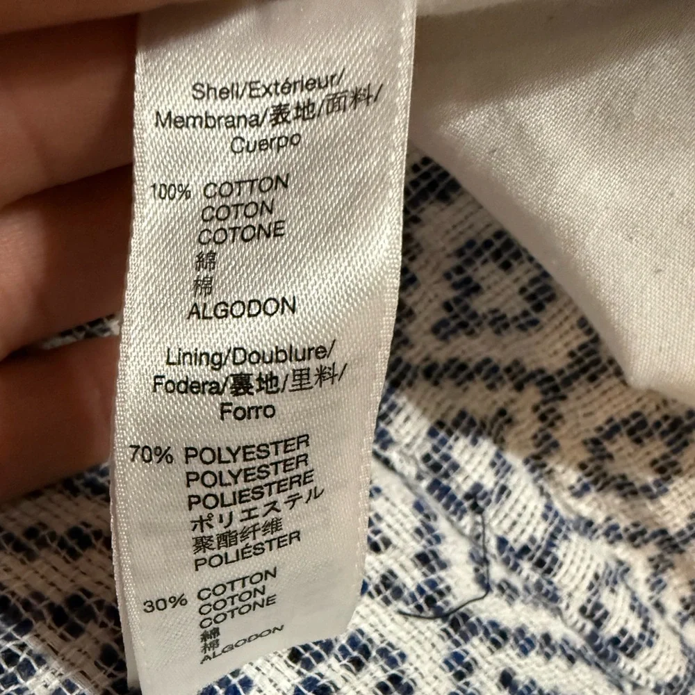 GAP Womens Skort Shorts Cotton Lined‎ Woven Blue White Geo Sz 14